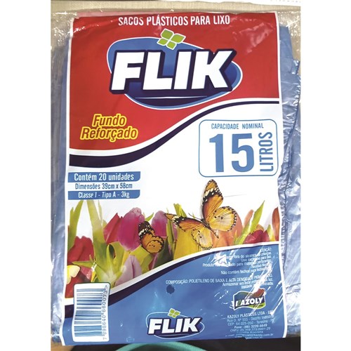 SACO P/LIXO FLIK AZUL15 LT (39X58X3)