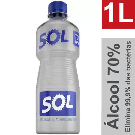 ALCOOL 1LT SOL 70 GRAUS