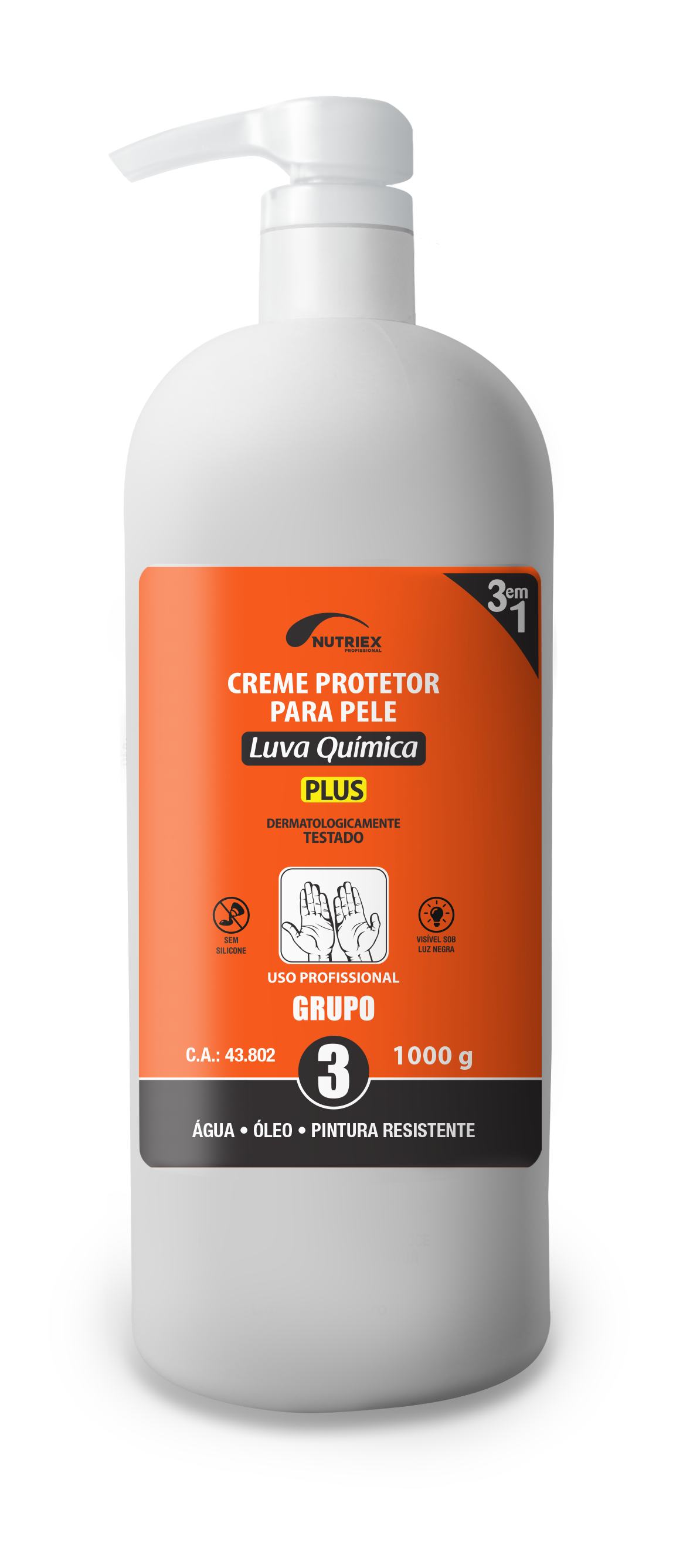 CR PROT PELE LUVA QUIMICA GR 3 FR 1000G NUTRIEX