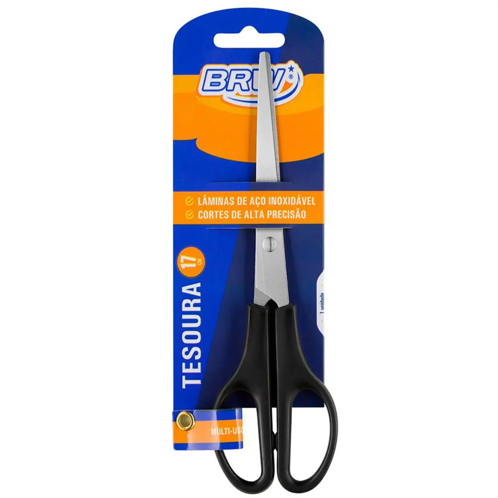 TESOURA 17CM PRETA